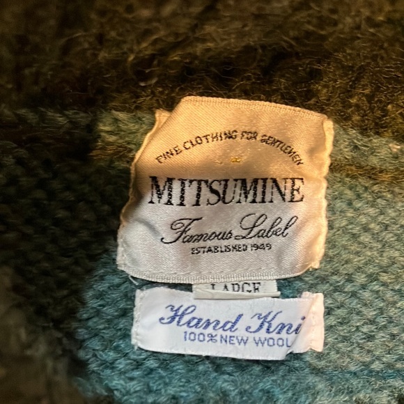 Gorgeous mens hand knit wool turtleneck sweater Mitsumine - Picture 2 of 8